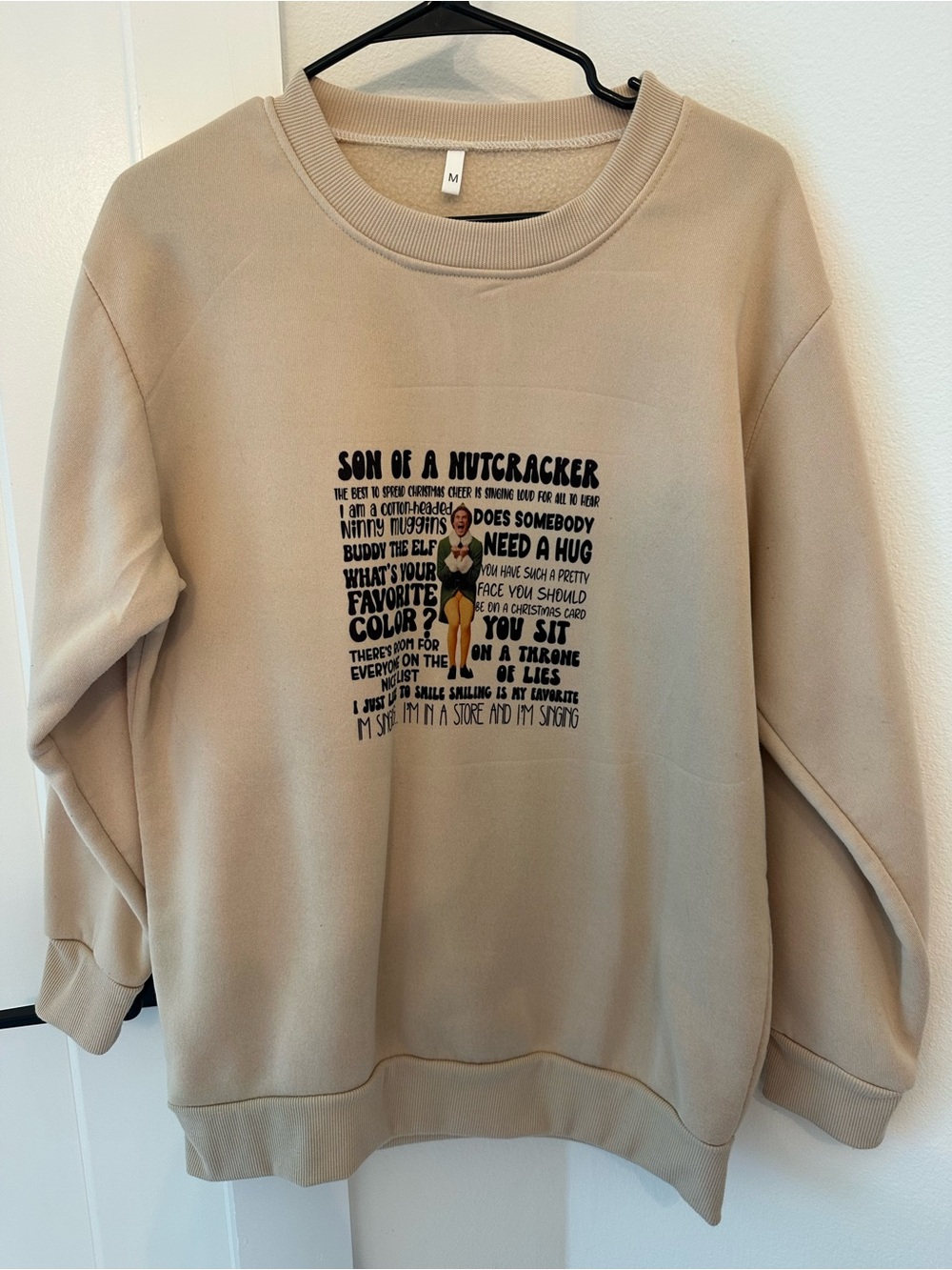 Graphic 'Son of a Nutcracker' Beige Sweatshirt